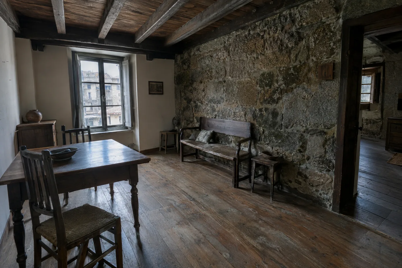 Vivienda característica de Santiago de Compostela sin reformar